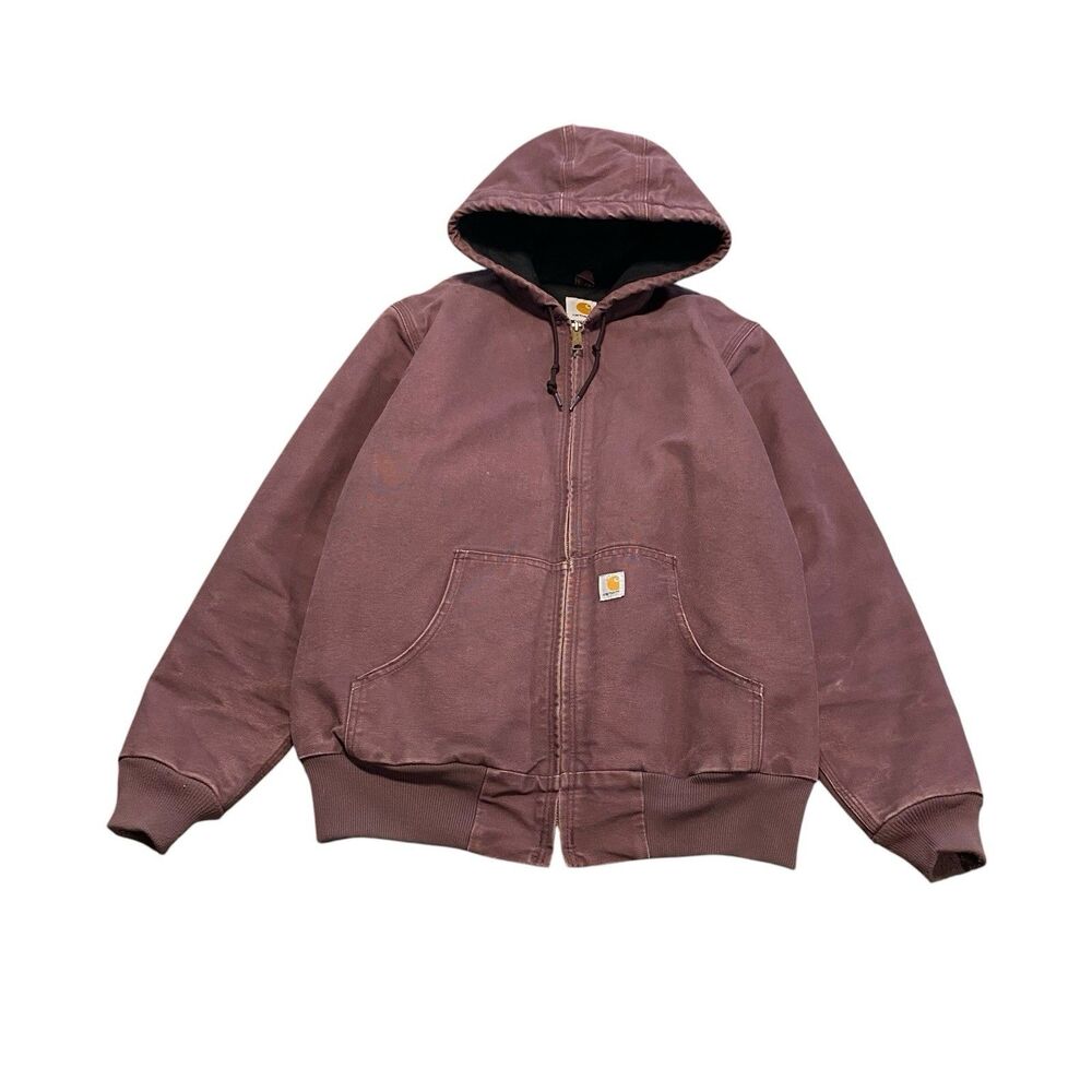 Carhartt WJ130 DPM Womens M Purple Dusty Plum Coat Quilted Hooded Canvas Jacket